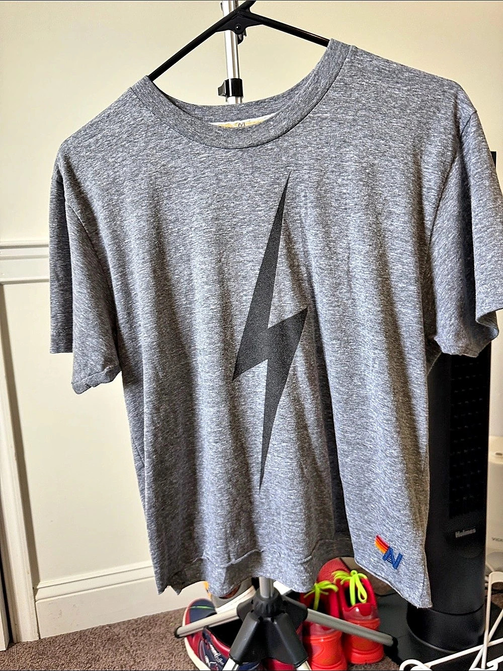 Aviator Nation Bolt Tee Gray Graphic Tee size M